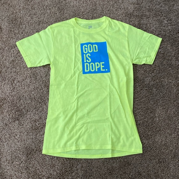 God is Dope | Lime Yellow Unisex T-shirt - Picture 1 of 4
